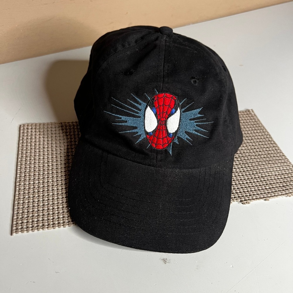 Vintage 2001 Marvel Comics Ultimate Spider-Man Embroidered Black Hat Dad Cap